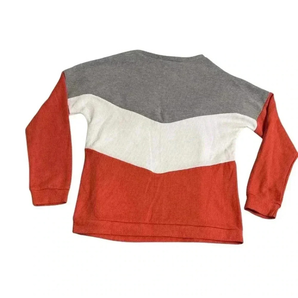 IFFEI Pocket waffle shirt  2 zipper pockets on chest gray/white/orange like new - Picture 2 of 6